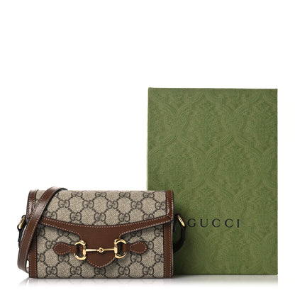Gucci GG Supreme Monogram Mini Horsebit 1955 Shoulder Bag Beige Brown Sugar 14 of 14