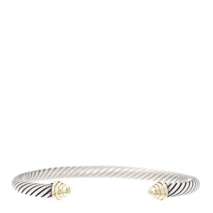 David Yurman Sterling Silver 14K Yellow Gold 5mm Cable Classics Bracelet 1 of 5