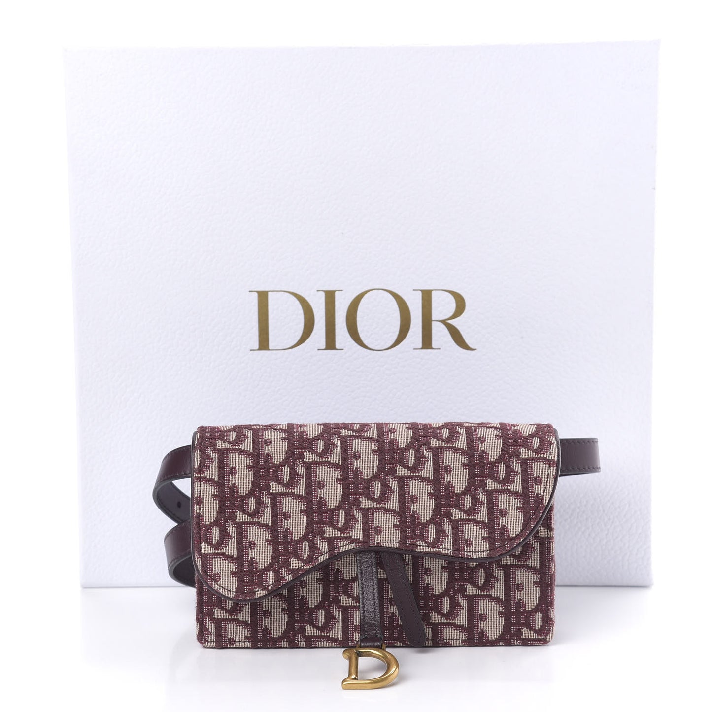 Oblique Saddle Belt Bag Bordeaux