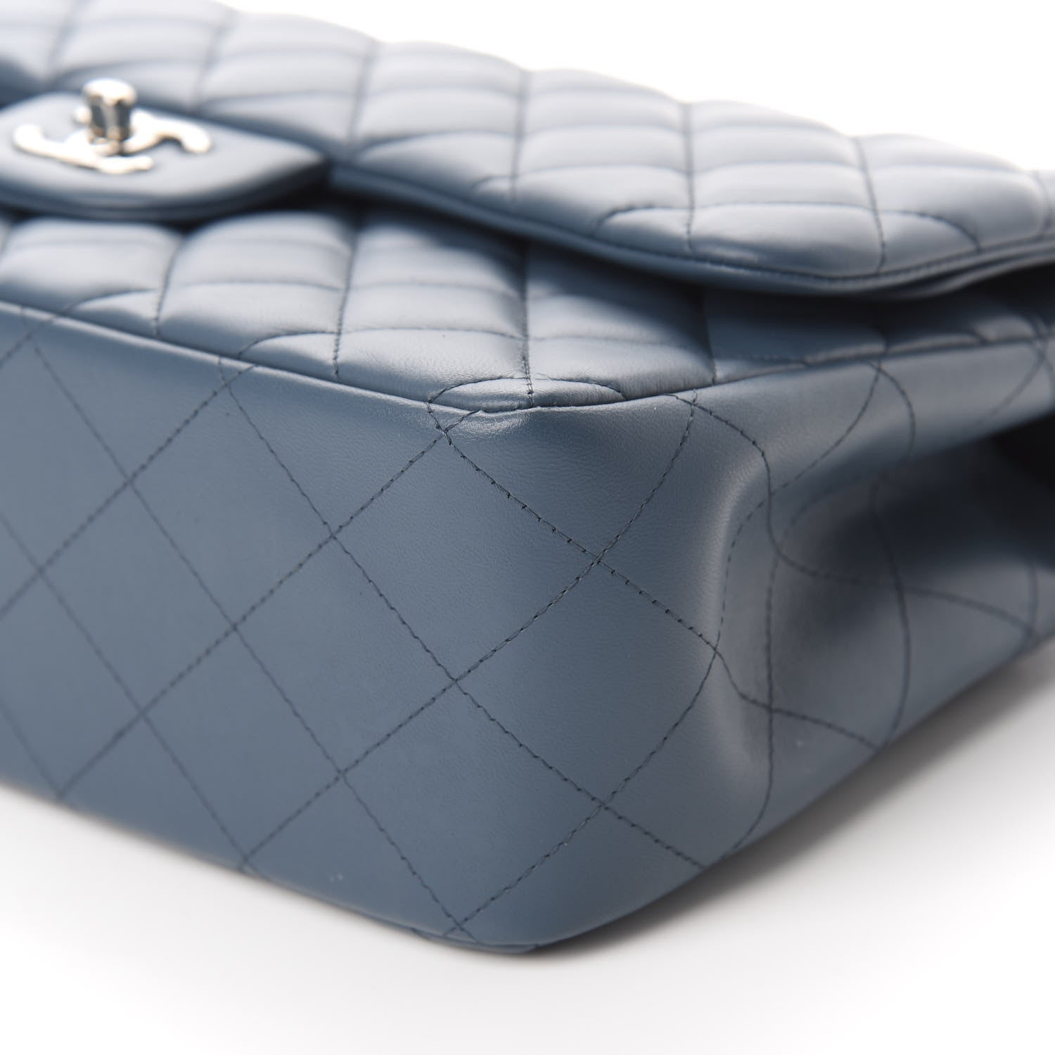 Chanel Lambskin Quilted Jumbo Double Flap Light Blue 7 of 10