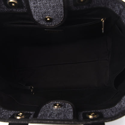 Chanel Woven Straw Raffia Medium Deauville Tote Grey 5 of 10