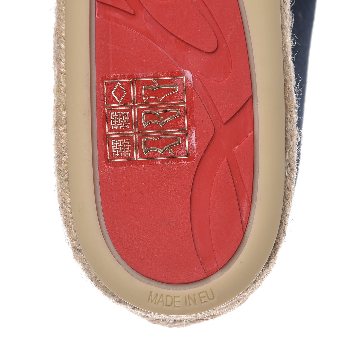 CHRISTIAN LOUBOUTIN Canvas Lougalia Appliquéd Cario Loubi Flat Espadrilles 38 Version Blue