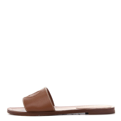 Louis Vuitton Calfskin Lock It Flat Mule 38 Cognac 1 of 10