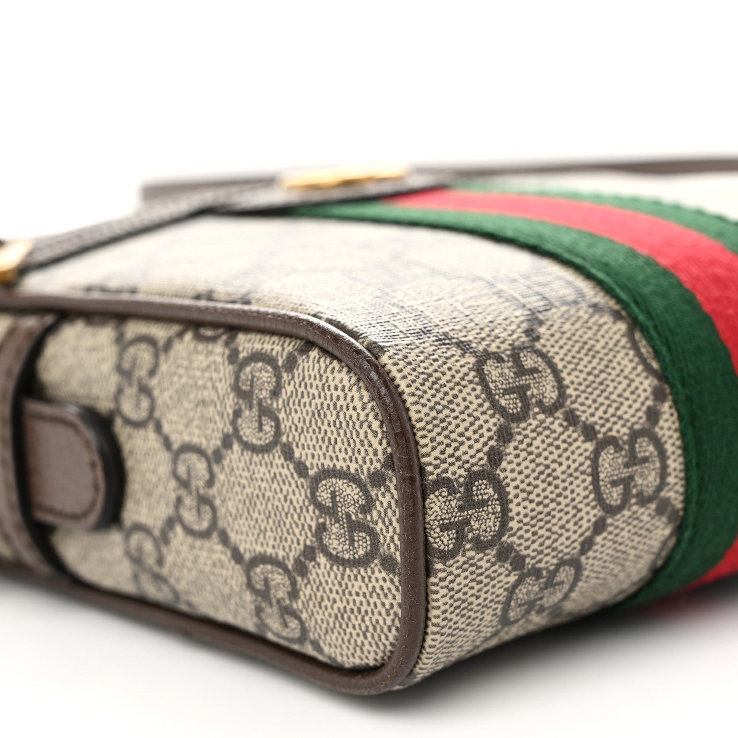 Gucci GG Supreme Monogram Web Mini Ophidia Messenger Brown 9 of 11