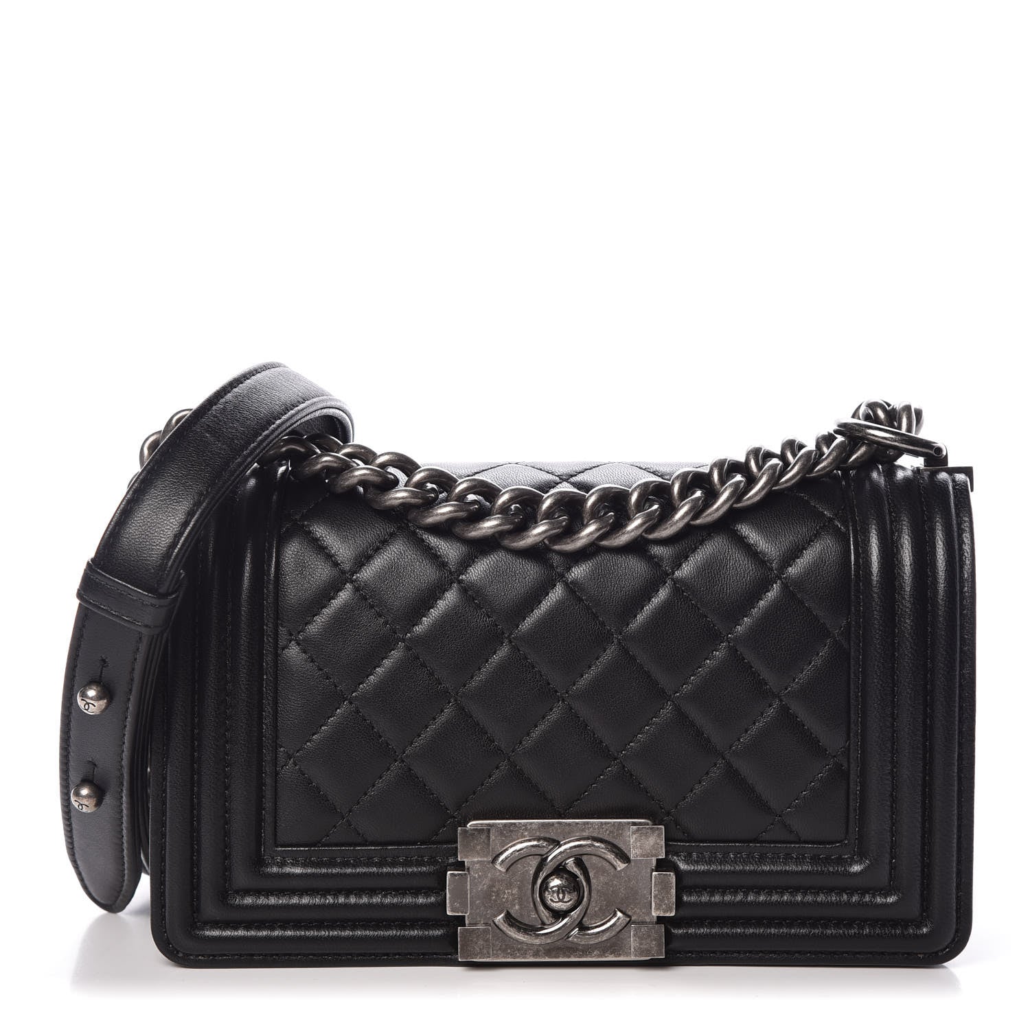 Chanel Lambskin Quilted Small Boy Flap Black 1 of 9