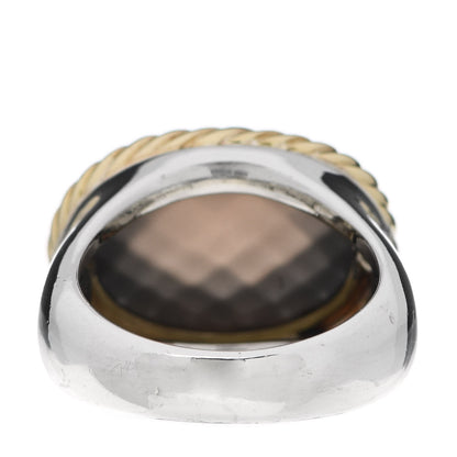 David Yurman Sterling Silver 18K Yellow Gold Smoky Quartz Cable Ring 54 6.75 4 of 6