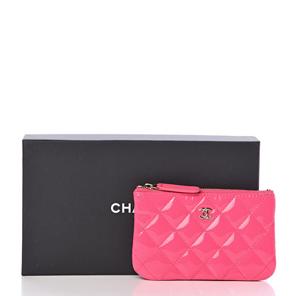 Chanel Patent Quilted Small Cosmetic Case Pink 8 of 8