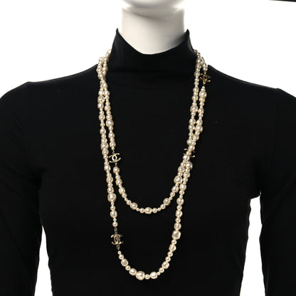 Chanel Pearl CC Long Necklace Light Gold 2 of 4