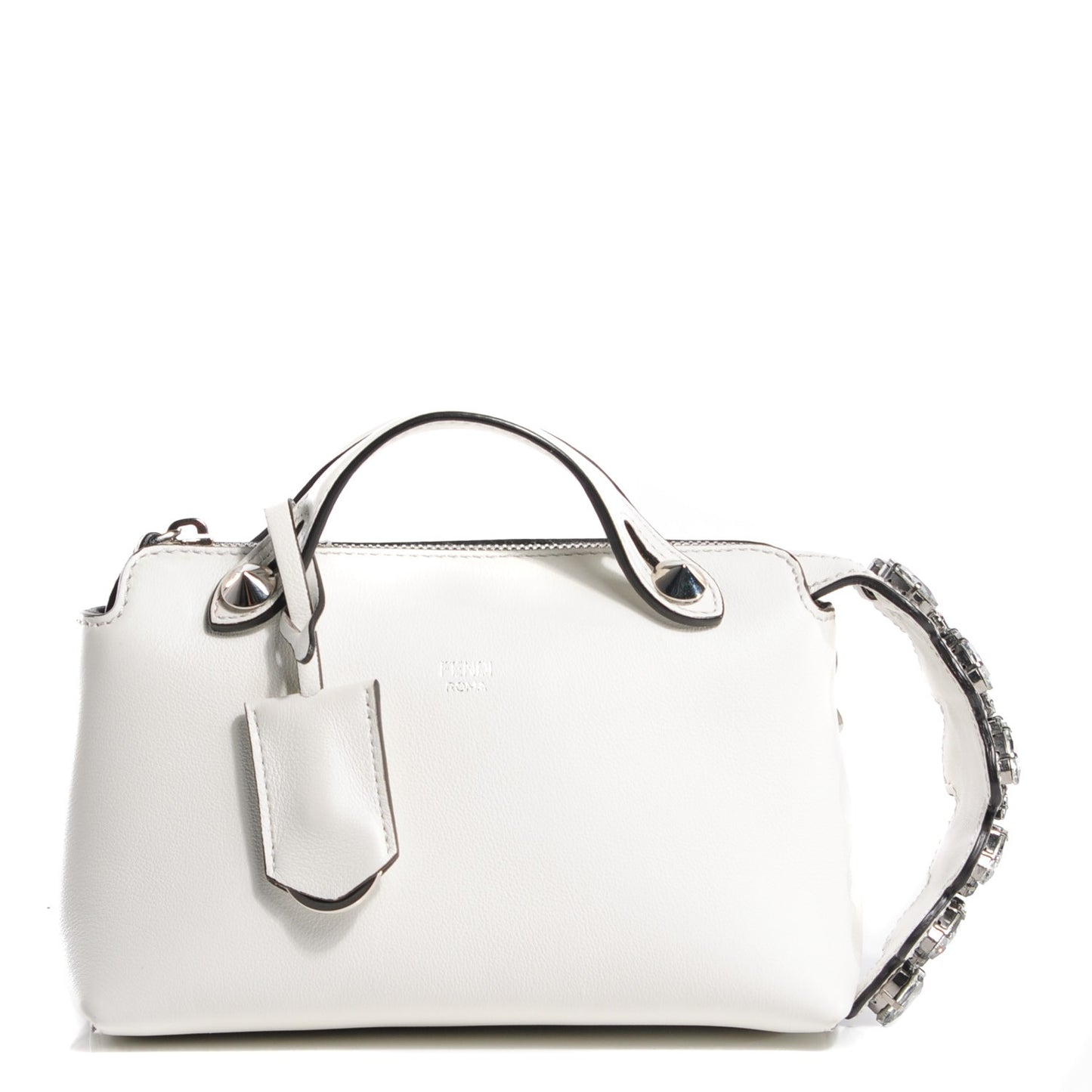 Vitello Dolce Crystal Croc Tail Mini By The Way Boston Bag White