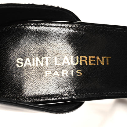 Saint Laurent Patent Calfskin Opyum 110 Sandals 37.5 Black 9 of 9
