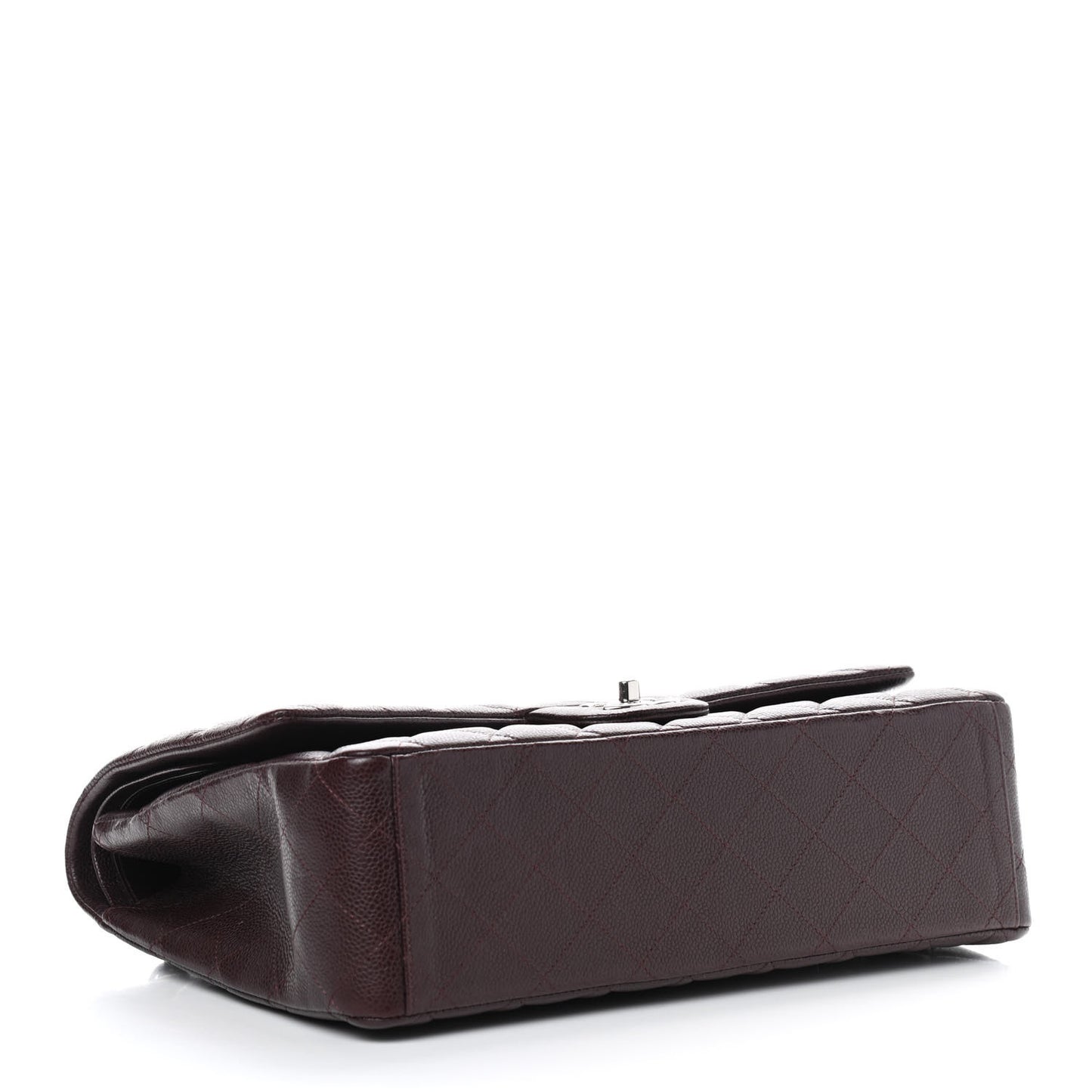 Caviar Quilted Maxi Double Flap Dark Purple