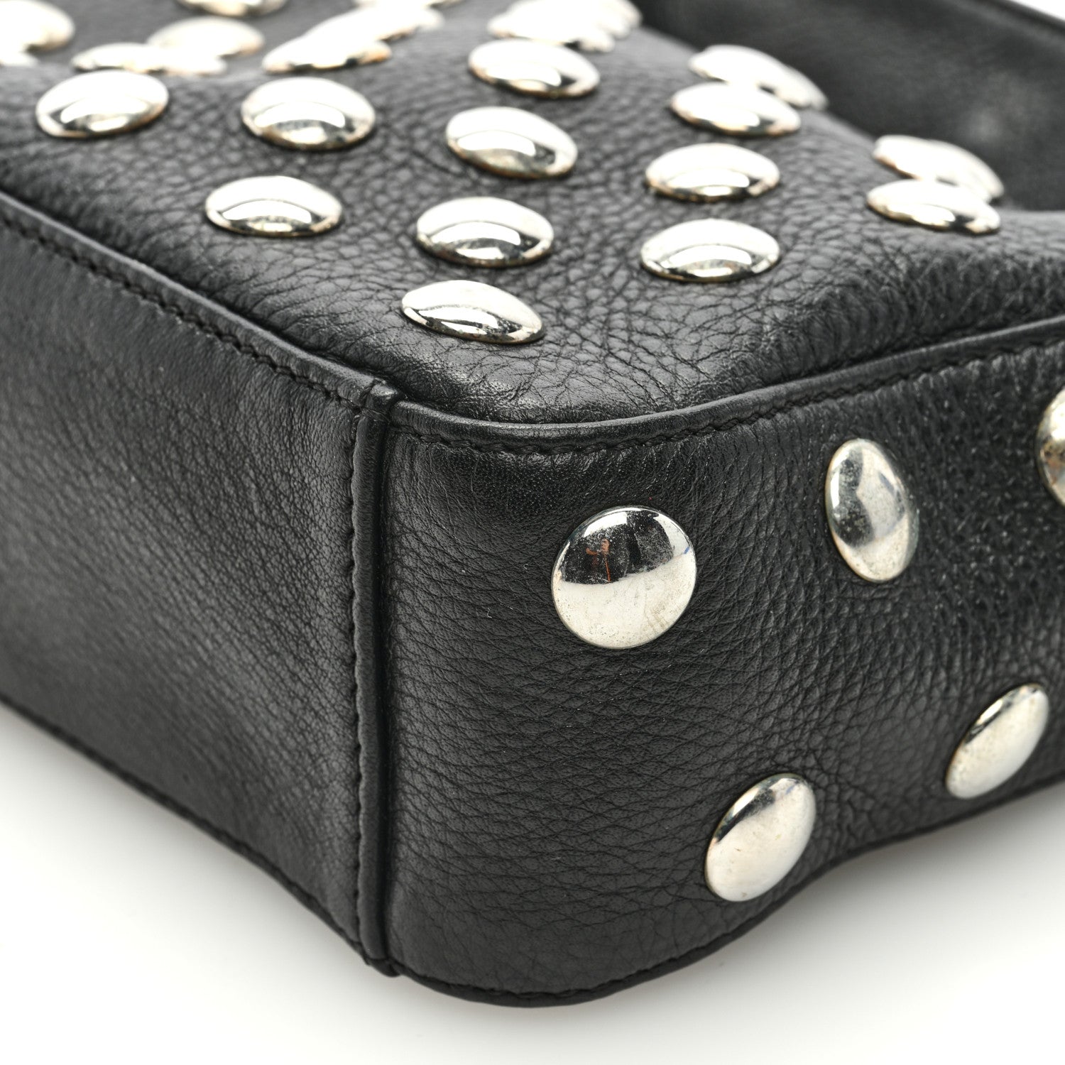 Khaite Pebbled Sport Calfskin Studded Small Elena Black 8 of 8