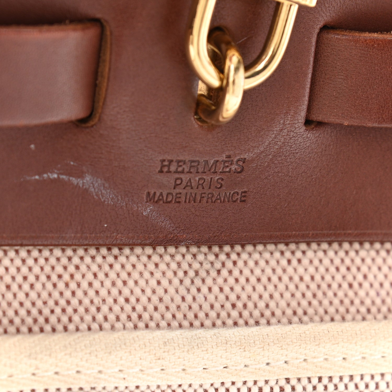 Hermes Vache Hunter Toile Herbag 30 PM Natural Havane 6 of 11