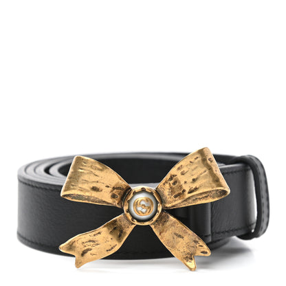 Gucci Calfskin Bow Belt 85 34 Black 1 of 5