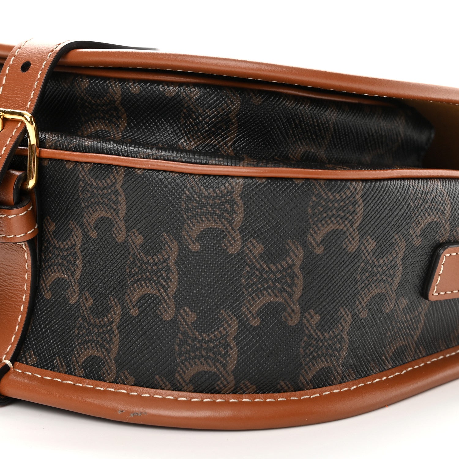Celine Triomphe Canvas Medium Folco Bag Tan 10 of 10