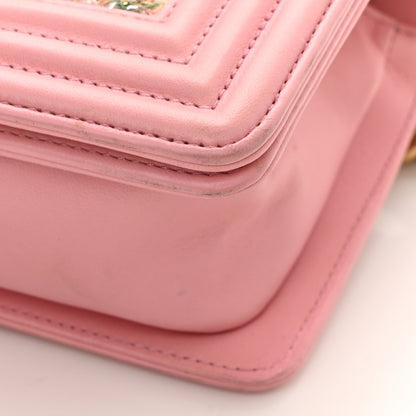 Chanel Lambskin Tweed Quilted Small Boy Flap Pink 11 of 12