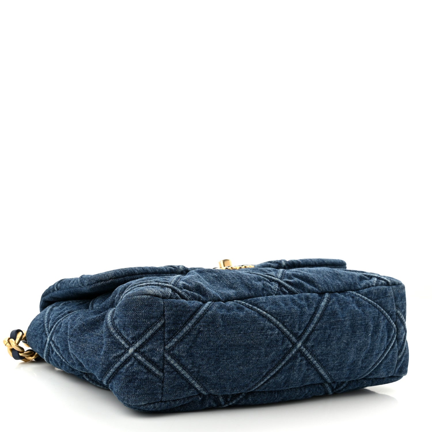 Chanel Denim Quilted Large Chanel 19 Flap Blue 4 of 10