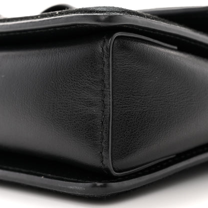 Salvatore Ferragamo Calfskin Suede Vara Bow Chain Flap Crossbody Black 10 of 15