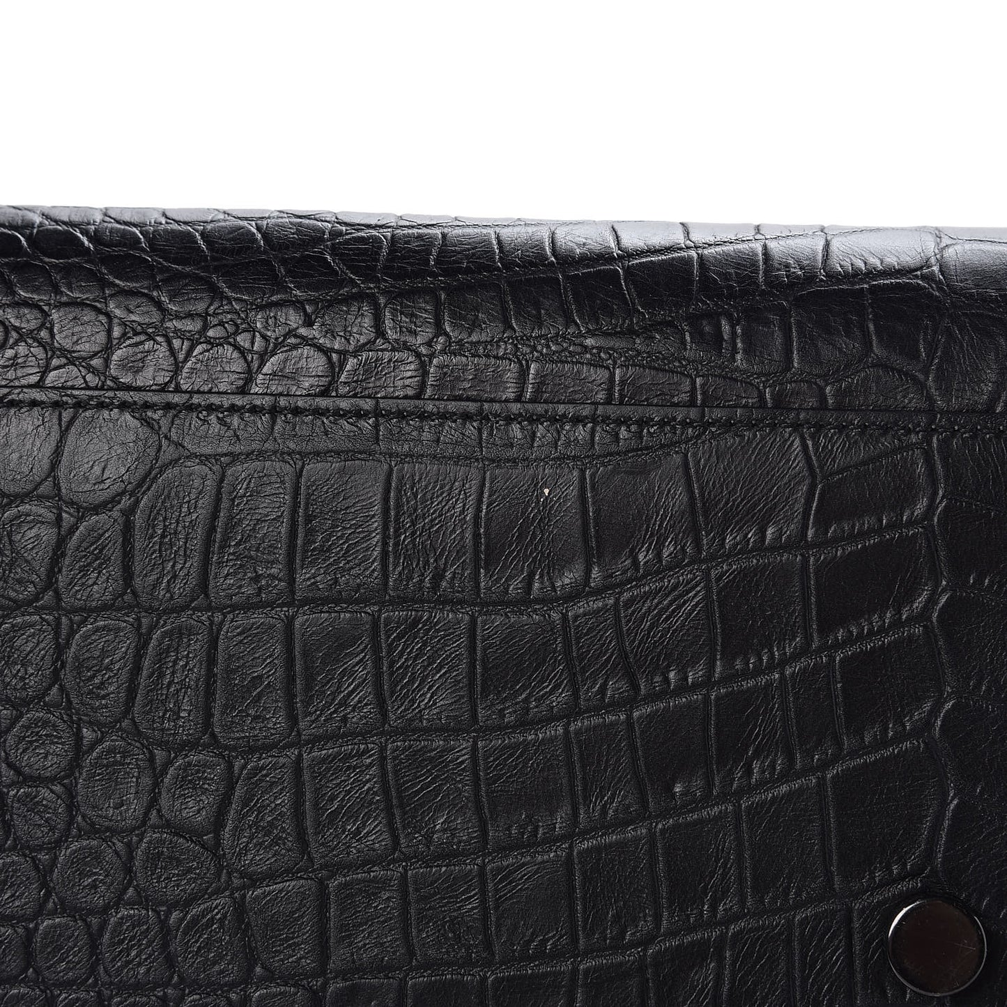 Calfskin Crocodile Embossed Large Sac De Jour Carryall Black