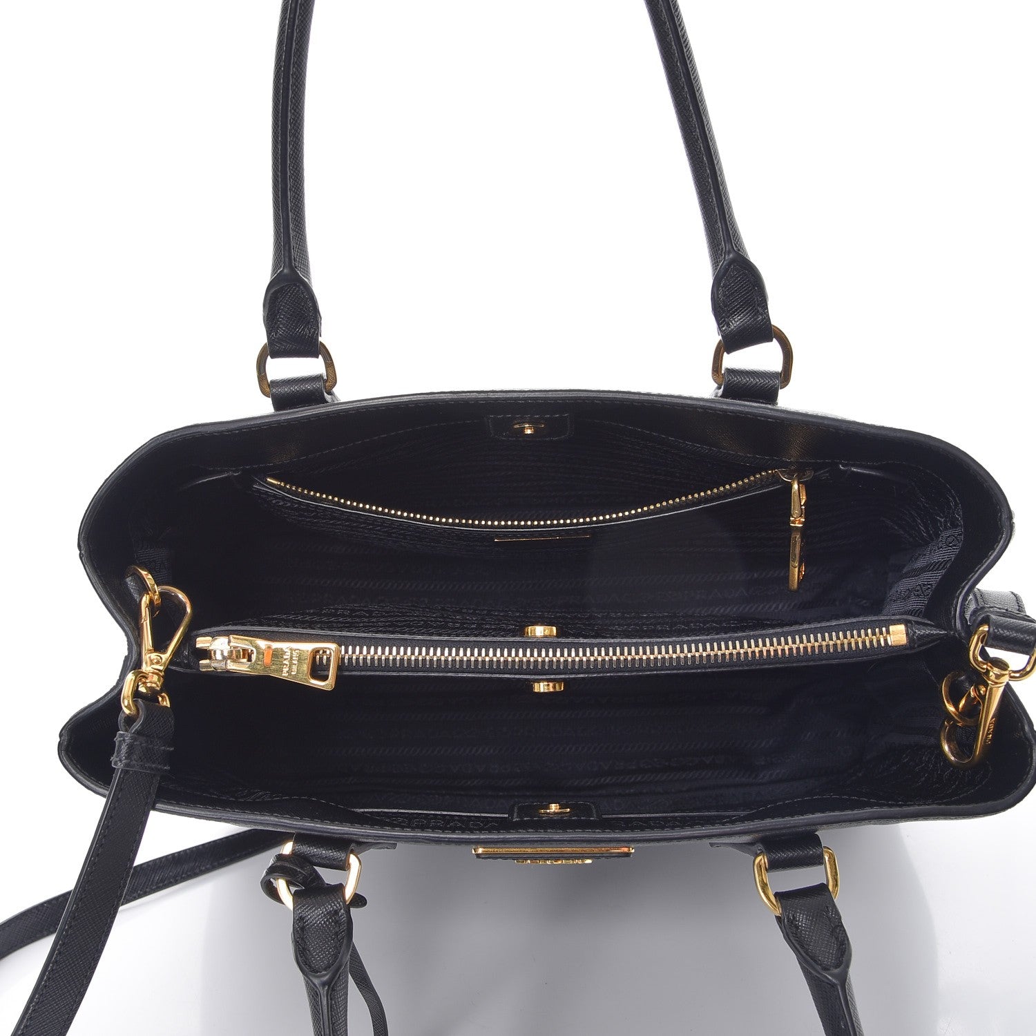 Prada Saffiano Lux Medium Tote Nero Black 6 of 9