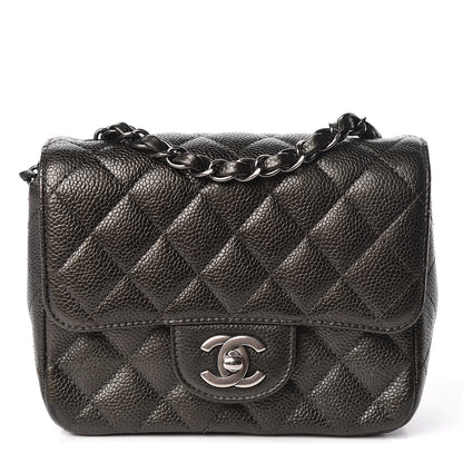 Chanel Metallic Caviar Quilted Mini Square Flap Dark Charcoal 1 of 10