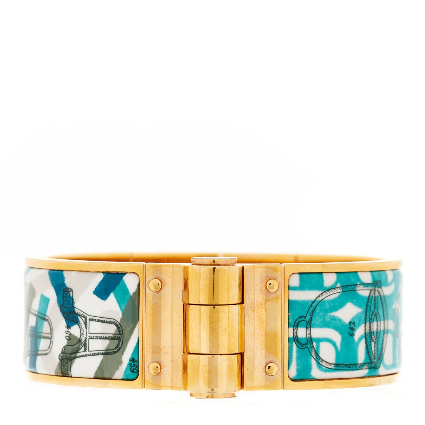 Enamel Printed Wide Manufacture Boucleries Hinged Bracelet M