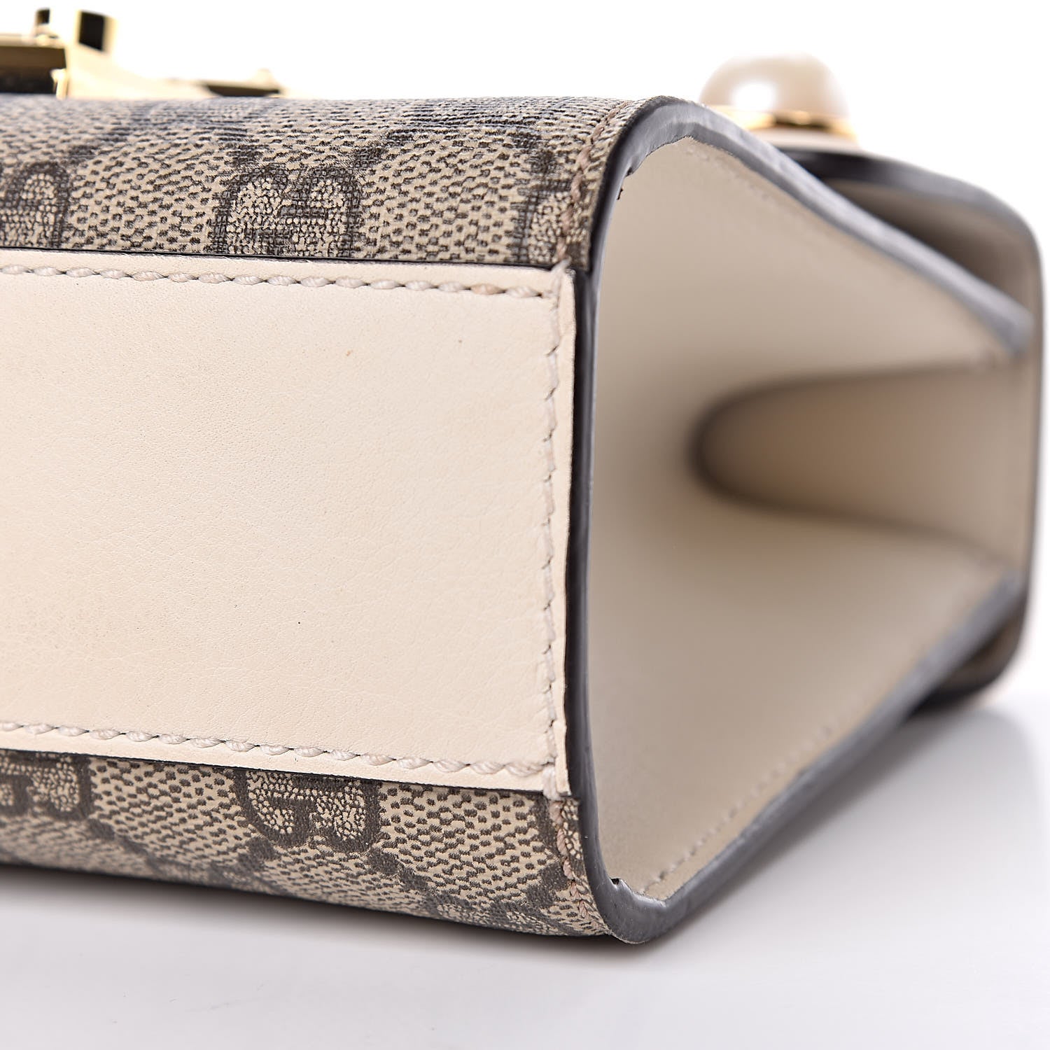 Gucci GG Supreme Monogram Studded Small Padlock Shoulder Bag White 10 of 10