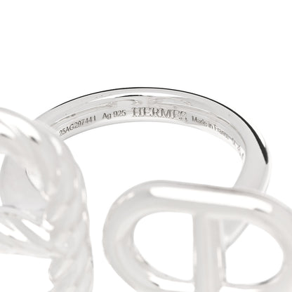 Hermes Sterling Silver Chaine d'Ancre Alea II Twisted Ring  54 6.75 4 of 5