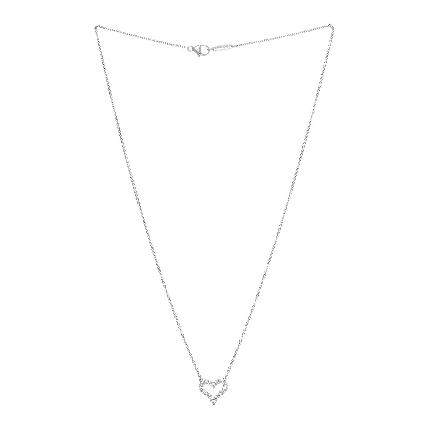 Platinum Diamond Mini Heart Pendant Necklace