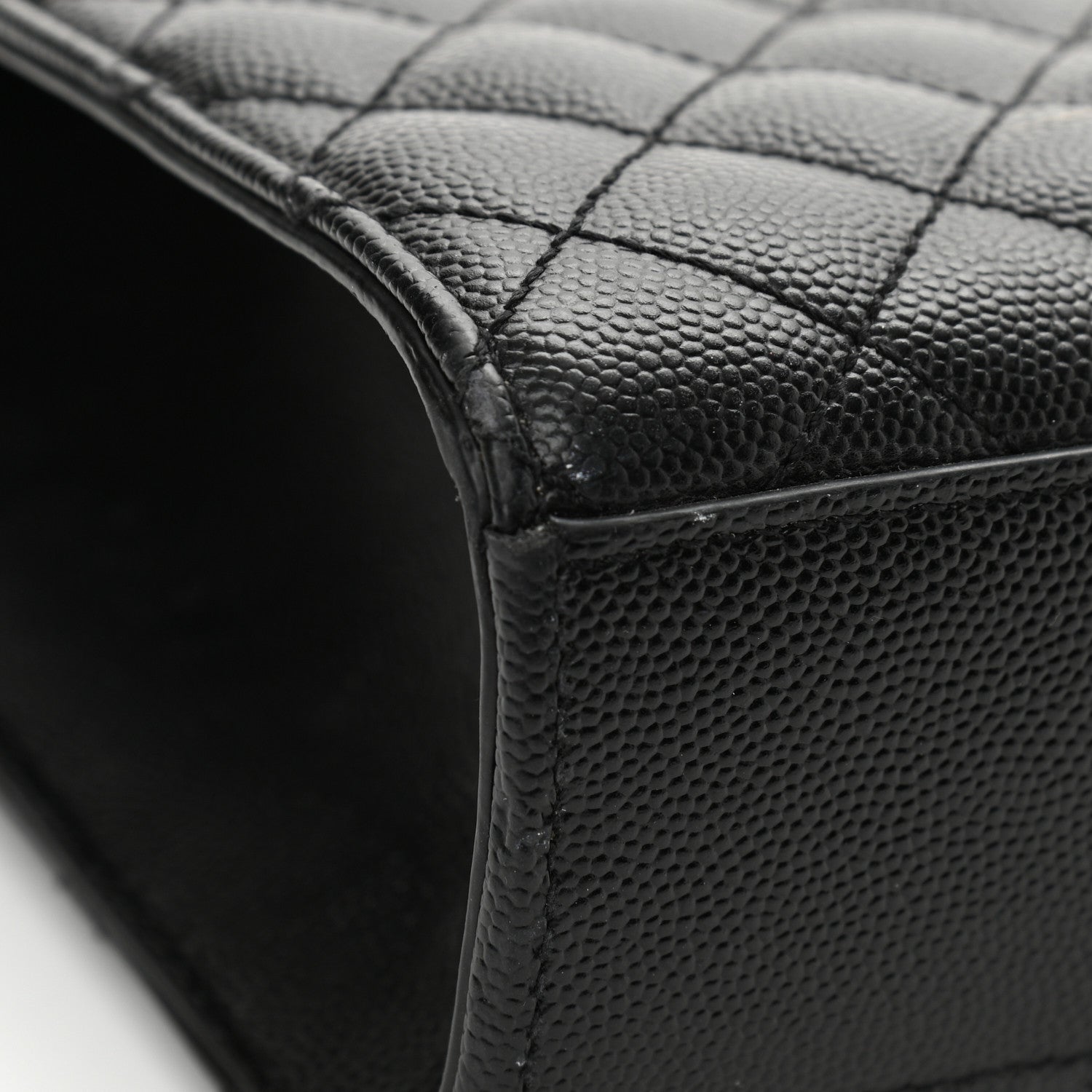 Saint Laurent Grain De Poudre Textured Mixed Matelasse Large Triquilt Monogram Monochrome Satchel Black 14 of 14