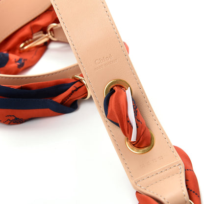 Chloe Calfskin Silk Little Horses Scarf Strap Earthy Red 4 of 6