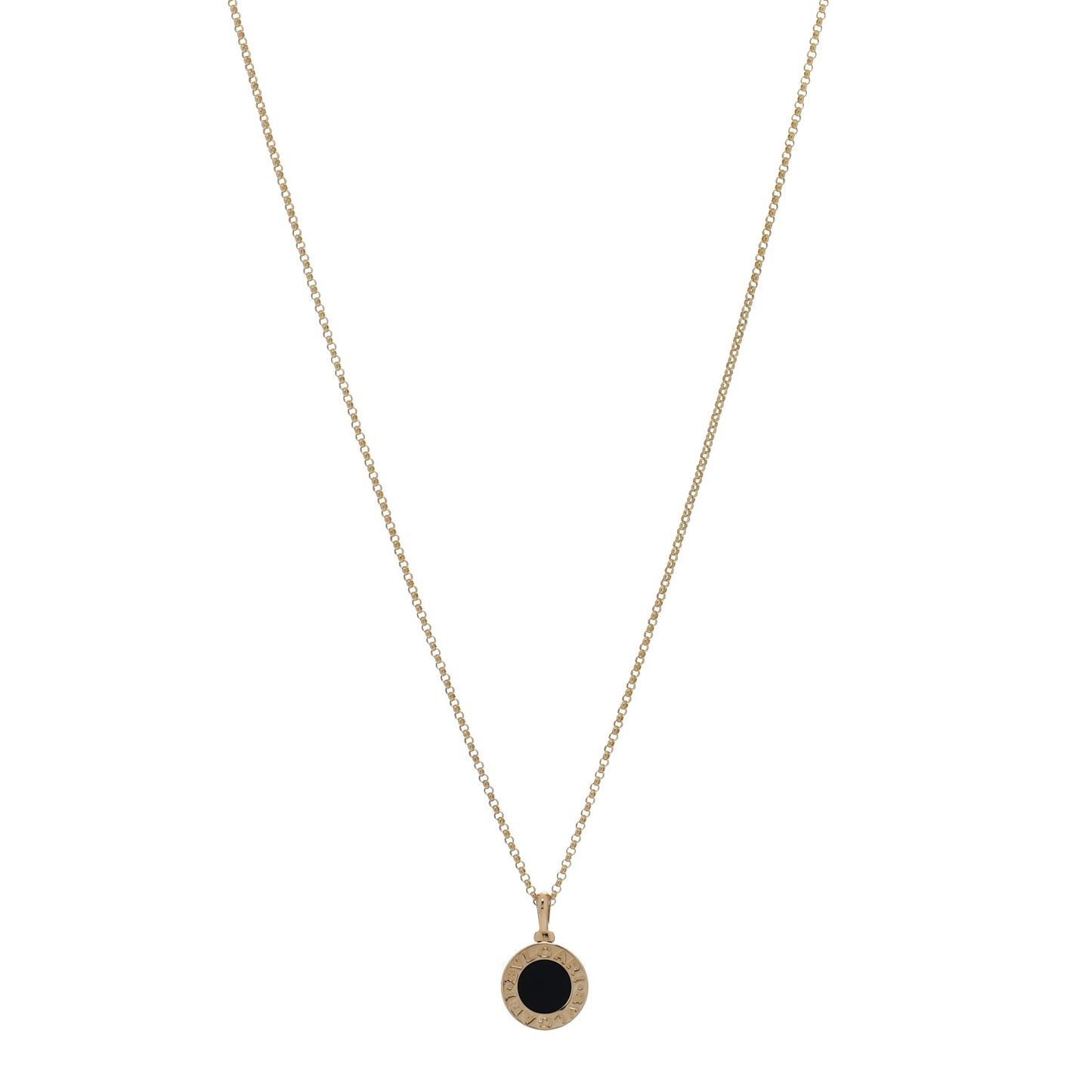 18K Yellow Gold Black Onyx BVLGARI BVLGARI Pendant Necklace