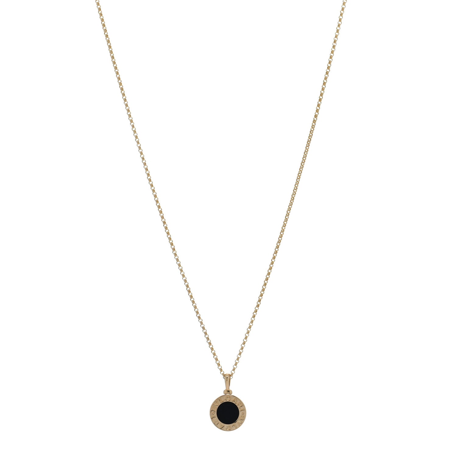 Bulgari 18K Yellow Gold Black Onyx BVLGARI BVLGARI Pendant Necklace 1 of 4