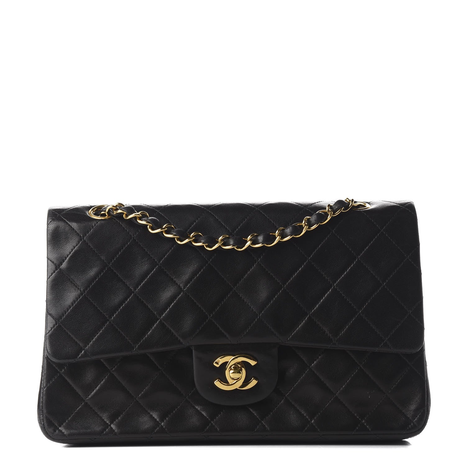 Chanel Lambskin Quilted Medium Double Flap Black 1 of 9