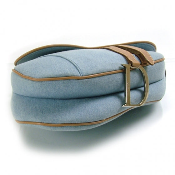 Christian Dior Denim Calfskin Saddle Bag Blue 4 of 11