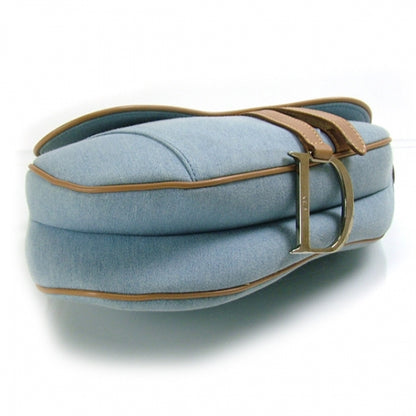 Christian Dior Denim Calfskin Saddle Bag Blue 4 of 11