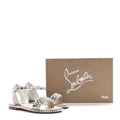Christian Louboutin Specchio Cordorella Flat Sandals 35 Silver 8 of 8