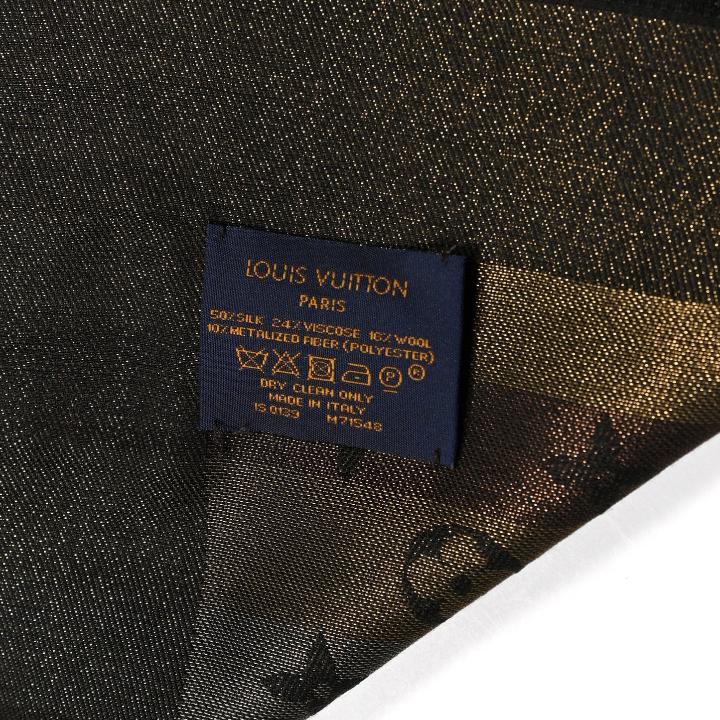 Silk Lurex Wool So Shine Monogram Shawl Black