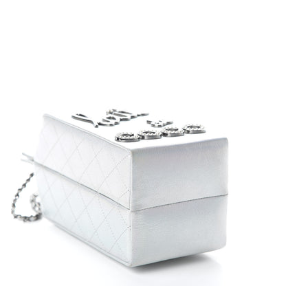 Chanel Metallic Goatskin Lait de Coco Milk Carton Bag Silver 4 of 10