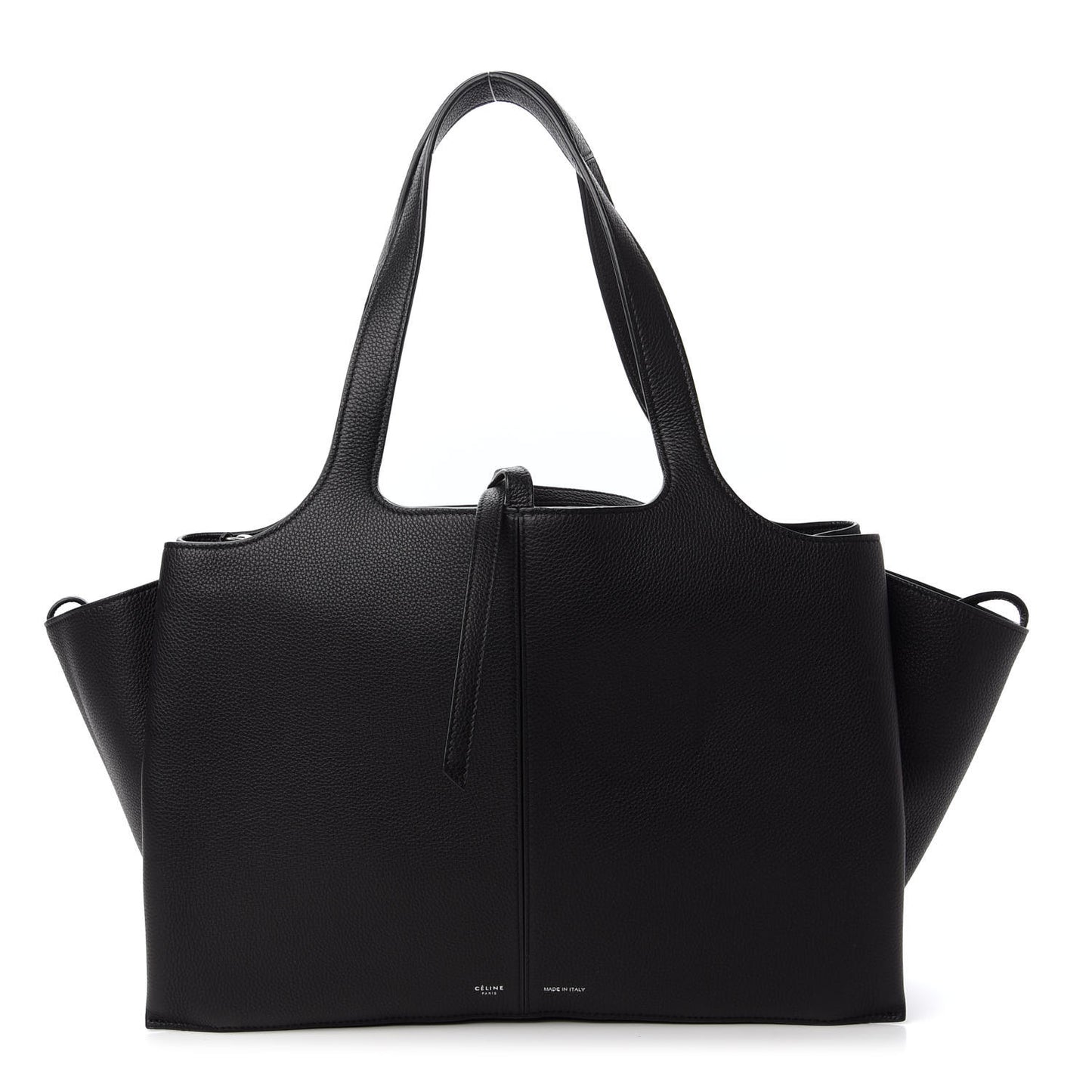 Baby Grained Calfskin Small Tri-Fold Bag Black