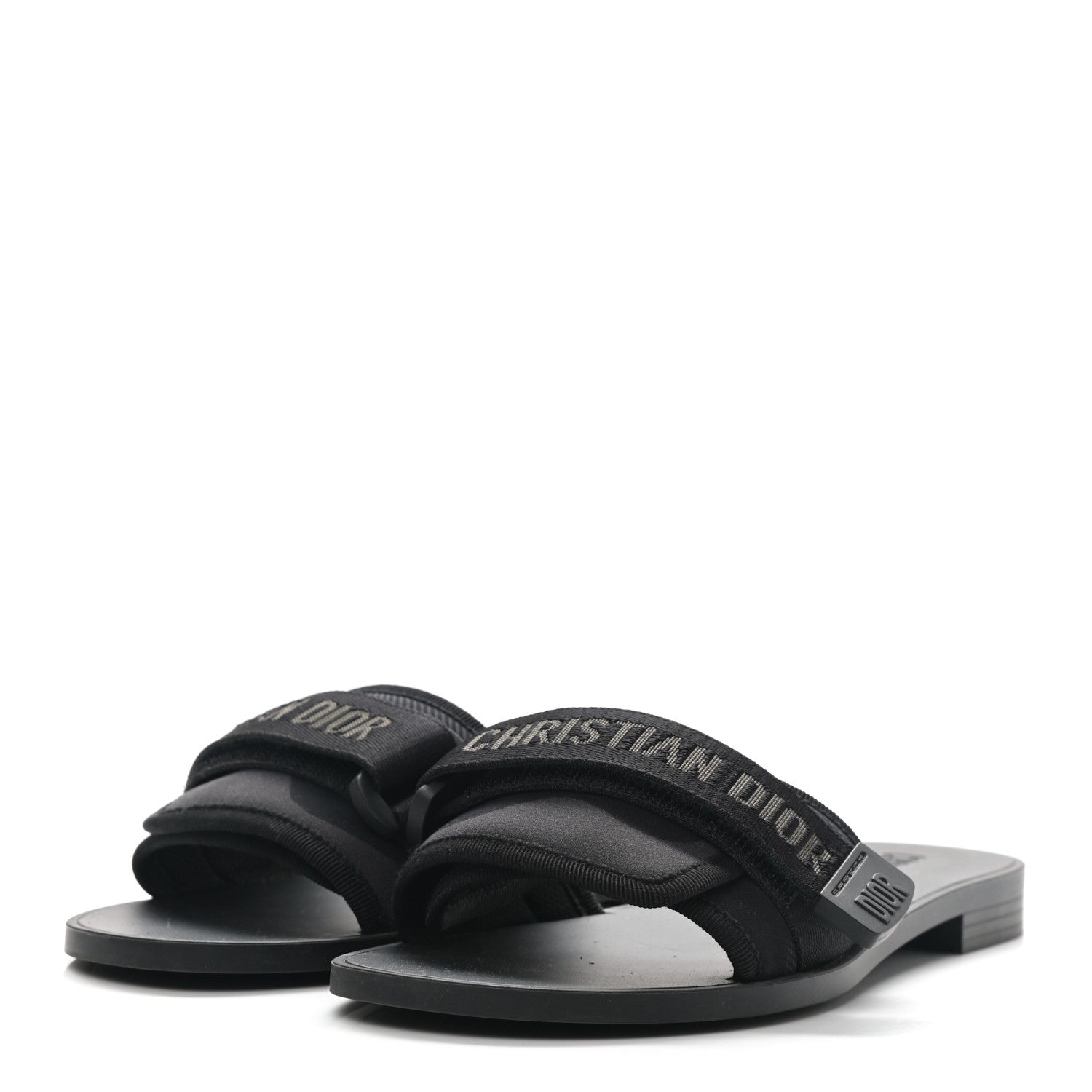Christian Dior Technical Stretch Fabric Camouflage Dio(r)evolution Slide Sandals 37 Black Military 3 of 8
