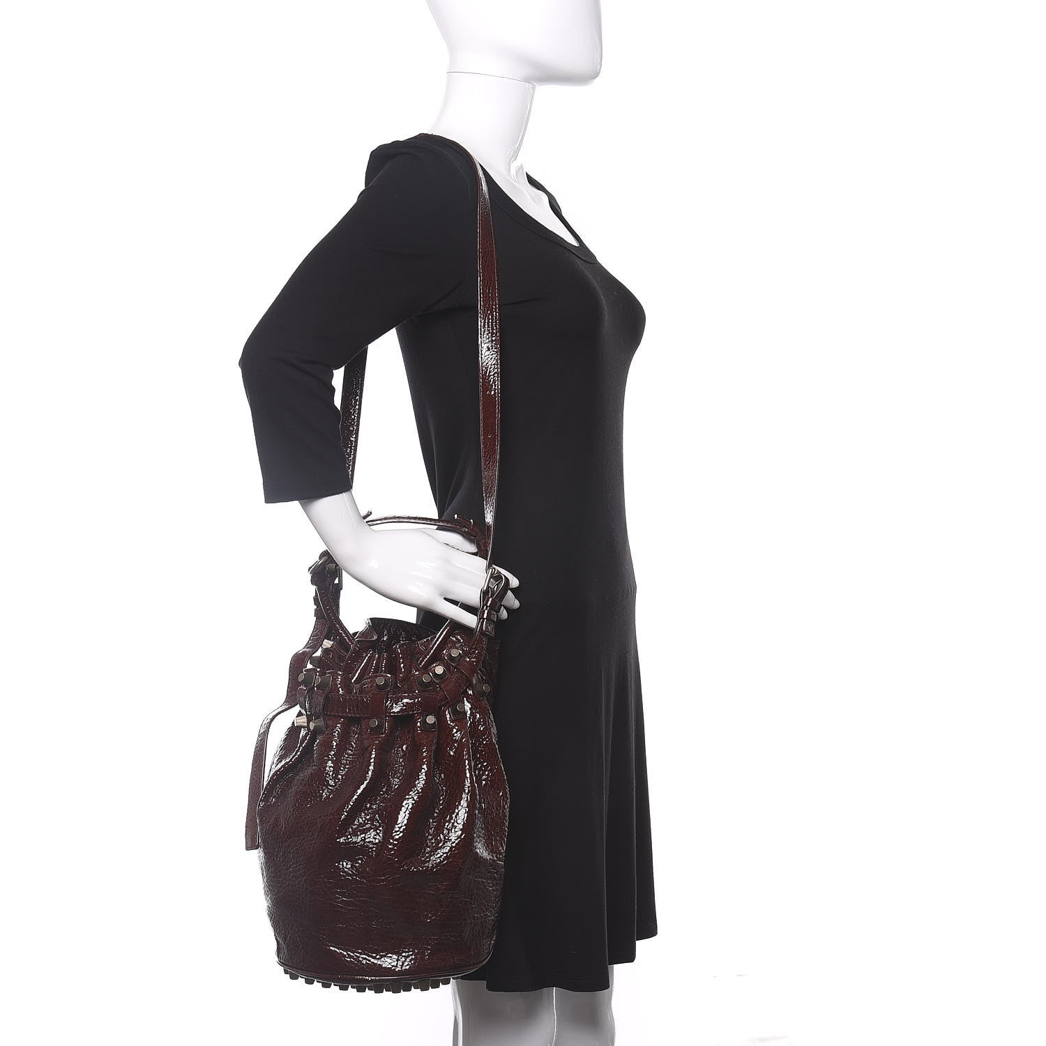 Alexander Wang Patent Diego Bucket Beet Gunmetal Hardware 2 of 10