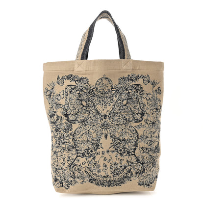 Christian Dior Canvas Print Cruise Tote Ivory Black 1 of 10