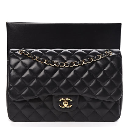 Chanel Lambskin Quilted Jumbo Double Flap Black 13 of 13