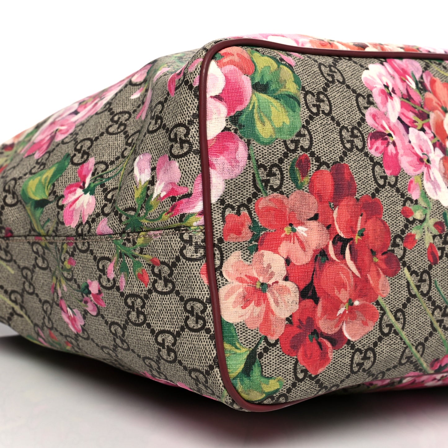 Soft GG Supreme Monogram Blooms Medium Crossbody Tote Beige Multicolor Dry Rose