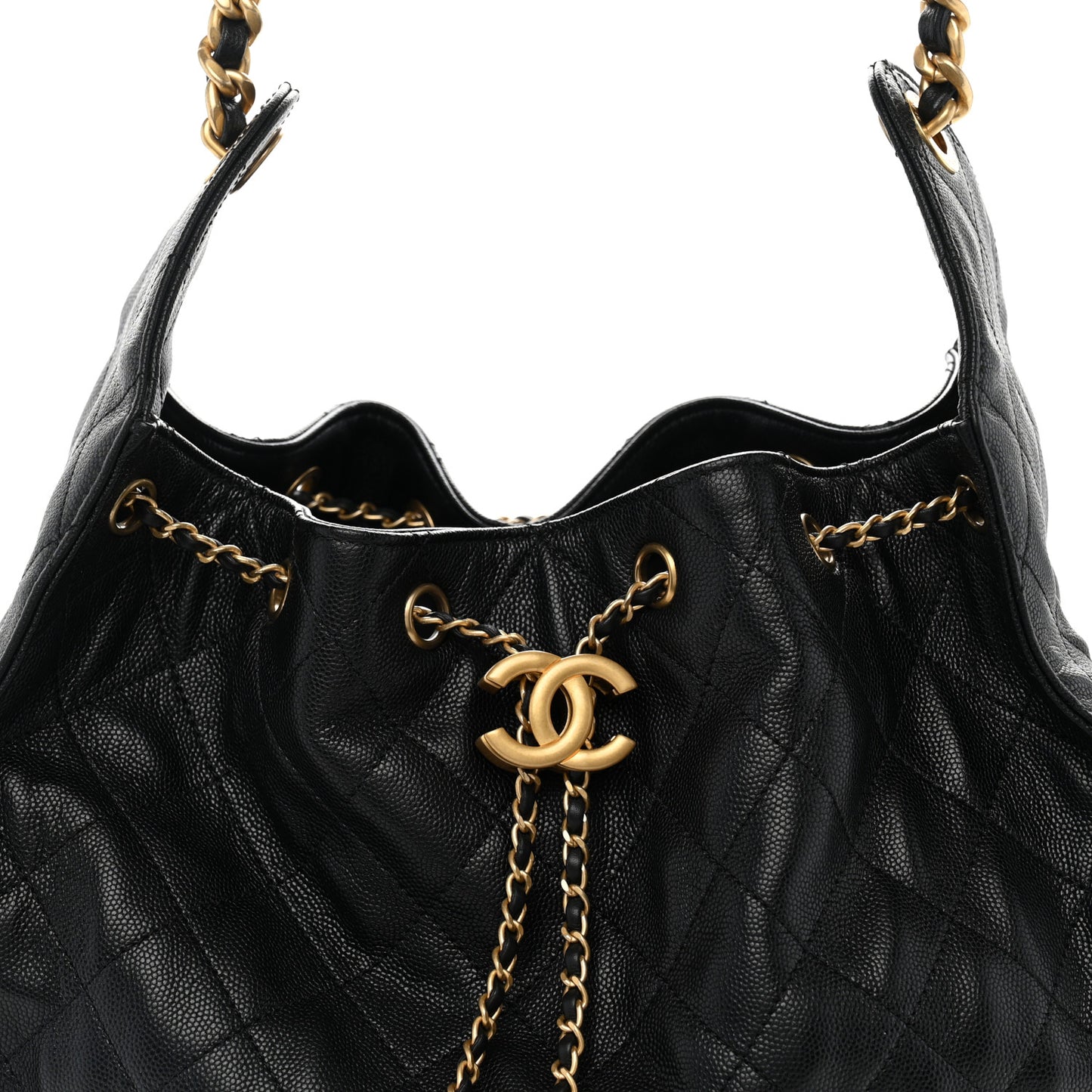 Caviar Quilted Medium Chanel 25 Handbag Black
