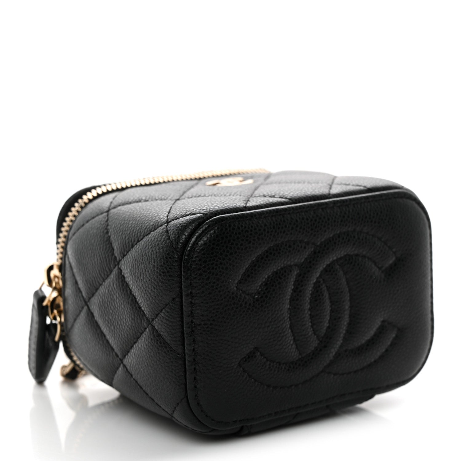 Chanel Caviar Quilted Mini Vanity Case With Chain Black 4 of 10