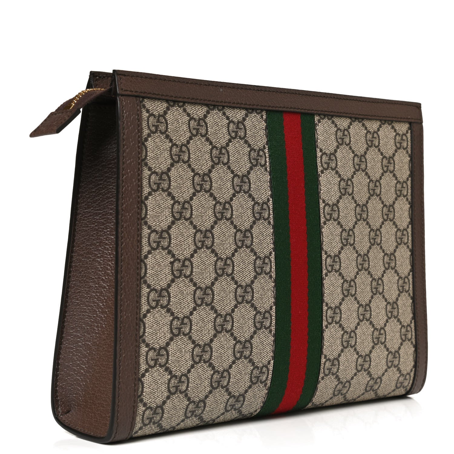 Gucci GG Supreme Monogram Web Ophidia Pouch Brown 3 of 12
