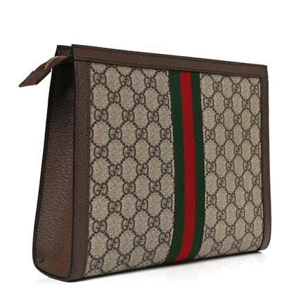 Gucci GG Supreme Monogram Web Ophidia Pouch Brown 3 of 12