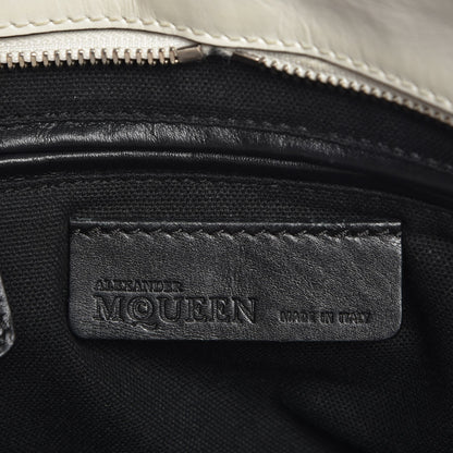Alexander McQueen Calfskin Studded Small Padlock Tote Black White 6 of 9